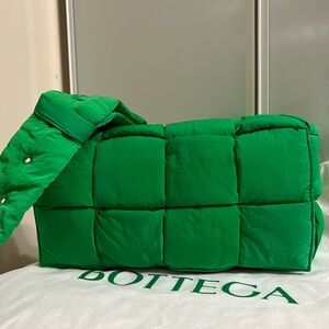 Bottega veneta Nylon Intrecciato Padded Tech Cassette Bag Parakeet